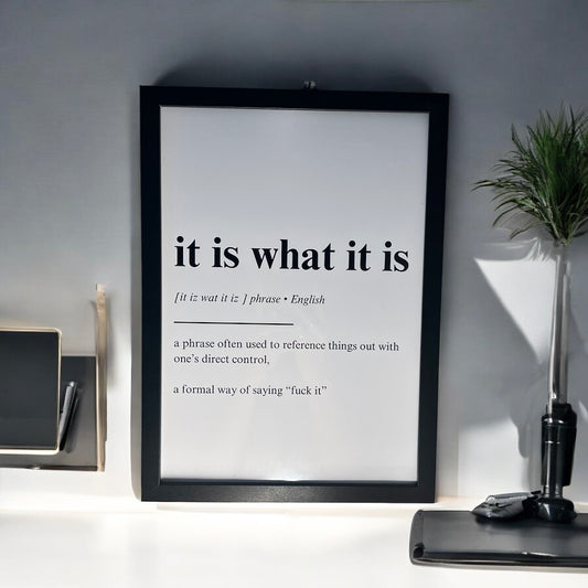 It Is What It Is Definition Wall Art